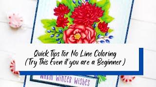 No Line Coloring for beginners | Holiday Bouquet