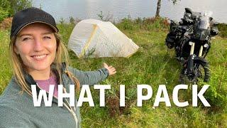 EVERYTHING I pack for a solo motorcycle camping trip!