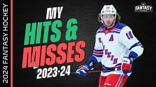 2024-25 Fantasy Hockey Advice - My Hits & Misses of 2023-24