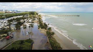 Dania Beach and Pier Damage from Hurricane Nicole