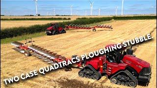 4Kᵁᴴᴰ August 2024: Thurlow Estate Farm's Case Quadtrac 580s with Grégoire Besson 14 furrow ploughs.