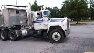 A 1986 MACK R MODEL HEADS FOR HOME FROM,WAL-MART IN SIMPSONVILLE!