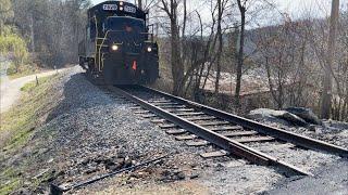 Train ripping through new asphalt!