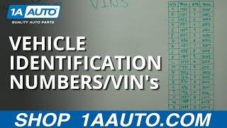 Decoding and Understanding Vehicle Identification Numbers / VIN's