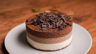 3 Different Layer Chocolate Cheesecake (No-Bake)