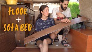 Flooring and DIY Sofa Bed Frame in our Van | Complicating our lives!