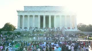 Paloma sings The Star-Spangled Banner at The Lincoln Memorial