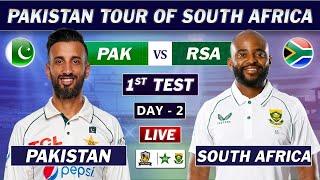 PAKISTAN vs SOUTH AFRICA 1st TEST MATCH DAY 2 LIVE COMMENTARY | PAK vs SA TEST LIVE | SESSION 3