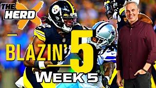 Blazin' Five: Colin Cowherd Gives His 5 Best NFL Bets For Week 5 (Oct. 6)