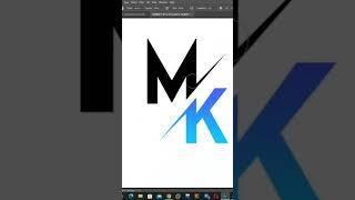 Simple logo design MK in Photoshop = tutorial = Photoshop 2021 =