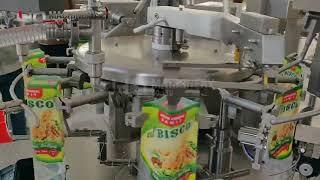 rotary pouch packaging machine for 1L edible oil with 2 nozzle filler