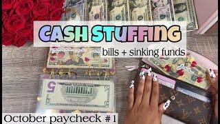 October Paycheck #1 | Cash Envelope Stuffing Bills + Sinking Funds | 21 Year Old College Student