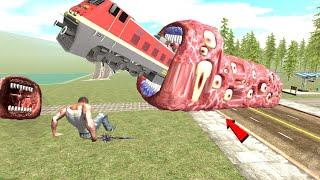 Franklin Fight Train Eater Monster  Indian Bike Driving 3D New Update Train Eater Monster Update