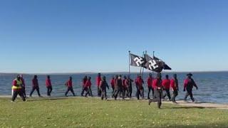 Neo-Nazi group marches in downtown Madison, Wisconsin