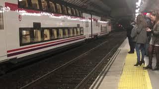 Estación de Cercanías de Recoletos en Madrid, trenes variados