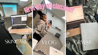 First Day Of Classes! | *College Freshman Edition* | vlog + GRWM + chitchat