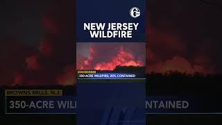 Wildfire burning in Browns Mills, Burlington County