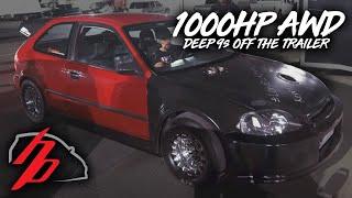 1000HP AWD Civic Goes Deep 9s On Its FIRST Shakedown Pass!