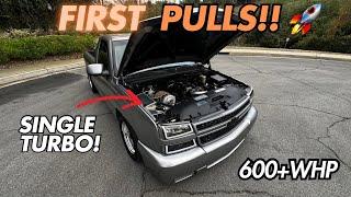 DOING PULLS IN MY SINGLE TURBO 5.3 SILVERADO!! LOUD TURBO!!!