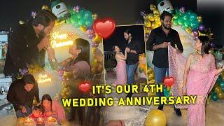 Its Our 4th Wedding anniversary ️ || New ghar par kia celebration  || ️many more to go