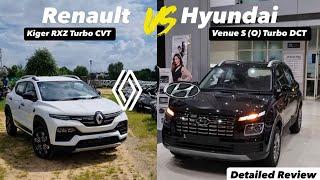 2024 New Hyundai Venue S (O) Turbo DCT vs Renault Kiger RXZ Turbo CVT Review @vikasvlogs11