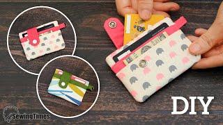 Easy DIY Slim Card Wallet | 5 Card Holder Sewing Tutorial [sewingtimes]