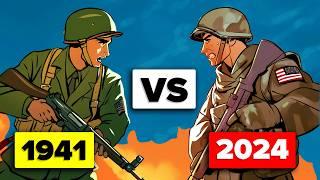 US Military in WW2 vs Modern Soldier - Military/Army Comparison