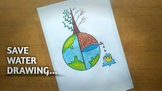 How To Draw Save Water Drawing Easy | Save Water Drawing | ES art & craft