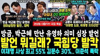 박근혜 만난 유영하 의미심장 발언, 뭐길래? 국힘당 발칵.. 갤럽 너마저? 조작 OO잡았다 (살짝 보수과표집 속, 이재명 55% 사상 최고 돌파, 문수30%, 손학규 명연설)