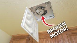 How To Replace And Install Broken Bathroom Exhaust Fan Motor | Easy DIY To Fix Noisy Rattling Fan!