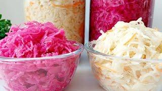 The most DELICIOUS Cabbage recipe! VERY EASY! How to Make Sauerkraut #pickle #kimchi