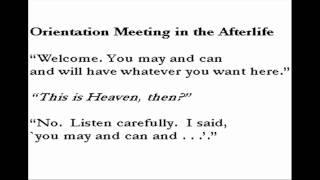 "Orientation Meeting In The Afterlife," by Hans Ostrom