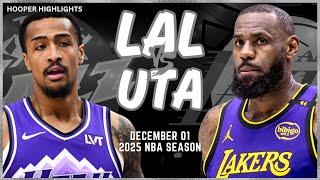 Los Angeles Lakers vs Utah Jazz Full Game Highlights | Dec 1 | 2025 NBA Season