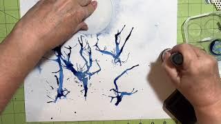 Straw and Ink splattered creepy trees. Patreon early sneak peek Saturday. It’s Sundays video!