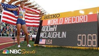 Sydney McLaughlin OBLITERATES her own WORLD RECORD for 400 hurdles World Title | NBC Sports