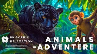 ANIMAL ADVENTURE - 8K HDR 60FPS Dolby Vision - With Healing Music (Colorfully Dynamic)