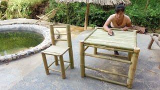 Crafting Bamboo Chairs And Tables. Sculpting Skills On Crafts - BUILD LOG FARM | Free Life