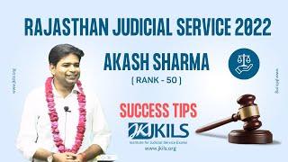 JKILS Law Institute - RJS Akash Sharma (Rank 50) Sharing Success Tips