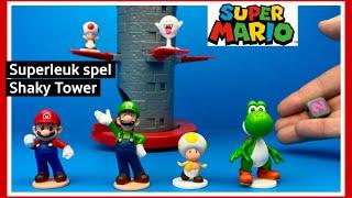 SUPER MARIO Shaky Tower spel uitpakken en spelen | Family Toys Collector