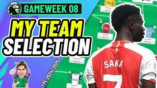 FPL GW8 | MY TEAM SELECTION!  | Fantasy Premier League 2024/2025!