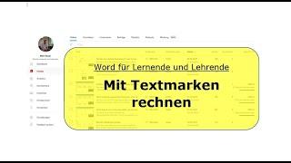 Word rechnen mit Textmarken