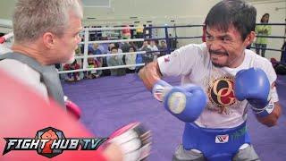 MANNY PACQUIAO LOOKING POWERFUL & SCARY FAST IN WORKOUT DAYS AWAY FROM CHRIS ALGIERI FIGHT