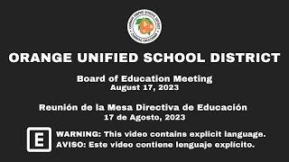 OUSD Board Meeting - August 17, 2023