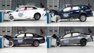 IIHS Car Crash Test Compilation - Midsize Cars Reviewed