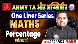 Army TA And Agniveer Maths One Liner Series | Percentage | Maths Practice Set By Shobhit Sir