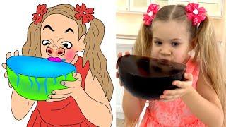 Diana and Roma - Play with colored surprise drawing meme | Diana Roma funny drawing meme