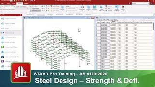 Designing Steel Structures in STAAD.Pro according to the AS4100-2020 for Strength and Deflection