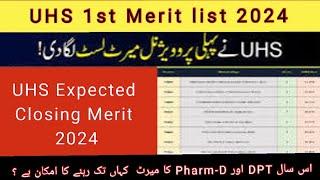 UHS 1st merit list 2024 || UHS merit list 2024 || Univeristy of health sciences merit list 2024 ||