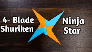 How To Make A Paper Ninja Star (4- Blade) - SHURIKEN - Aadrit's Origami