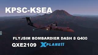 FlyJSim Bombardier Dash 8 Q400, QXE2109, From KPSC-KSEA, X-Plane 11, FULL FLIGHT